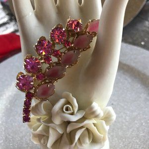 VINTAGE PINK RHINESTONE BROOCH